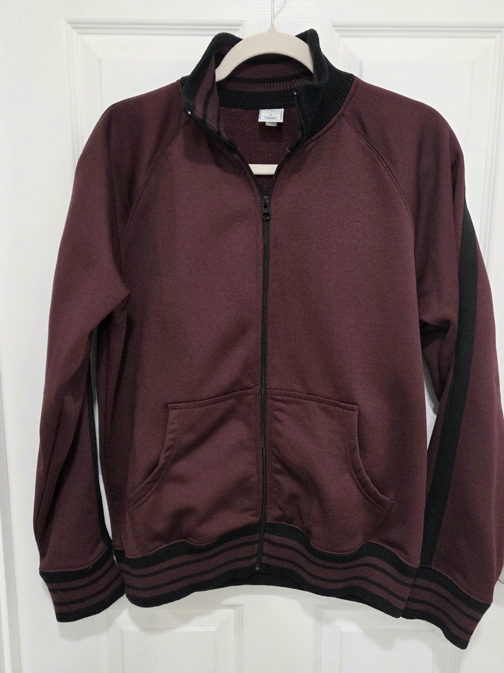 Old Navy Full Zip Up Long Sleeve Burgundy Casual Bomber Jacket Men's Size M PLEA